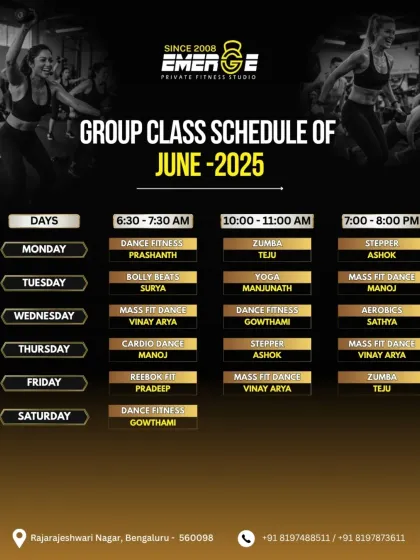Emerge Fitness - Group Fitness Classes Your Weekly Fitness Plan: Class Schedules photo 5