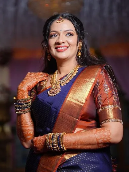 A gorgeous portrait of the bride-to-be. The makeup is kept classic and timeless to let her natural beauty and happiness be the focus.