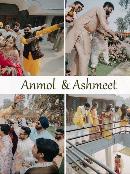 More candid moments from Anmol and Ashmeet's celebrations, showcasing the groom's baraat and the playful interactions with friends and family.