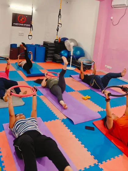You can host your own mat Pilates or yoga classes here. The studio is equipped with colorful, comfortable floor mats, Pilates rings, and other fitness gear, making it a ready-to-use space for wellness instructors.