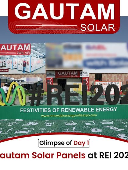 The entrance to the REI 2024 expo, where we proudly showcased our commitment to renewable energy and our goal of reaching 5 GWp capacity.