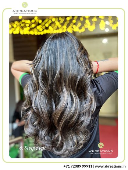 A gorgeous example of cool-toned highlights on dark hair. This look adds a modern, ashy dimension while maintaining a soft and natural feel.
