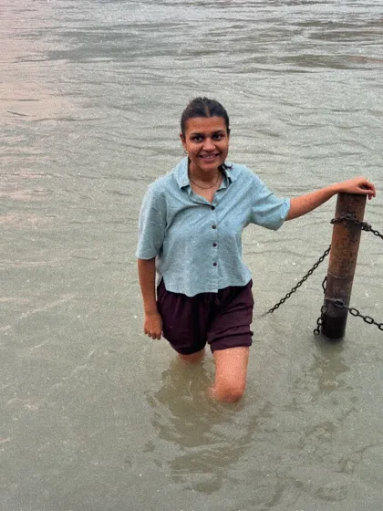 A refreshing dip in the cool, holy waters of the Ganges. This act is considered purifying for both the body and the spirit.