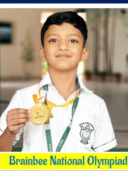 A proud gold medal winner from DPS Agra, recognized for his outstanding performance in the 2024 Olympiad.