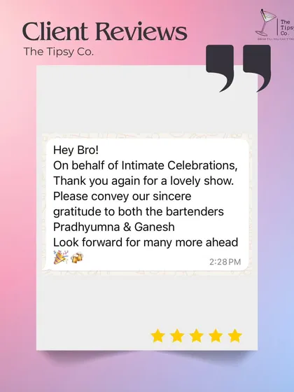 "Hey Bro! On behalf of Intimate Celebrations, Thank you again for a lovely show." We value our relationships with event planners and are always proud to deliver a great performance.