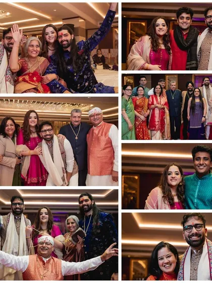 A collection of happy moments with friends and family during the Mata ki Chowki. These group photos are full of smiles, laughter, and the warmth of togetherness that marks the beginning of the wedding celebrations.