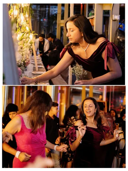 Our goal is to create an atmosphere where you and your guests can relax and have fun. Here, guests are seen dancing and enjoying the elegant ambiance we created.