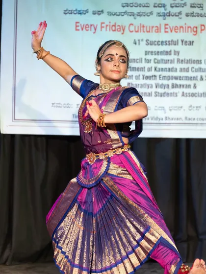 Anushree showcasing her graceful movements on the ICCR stage.