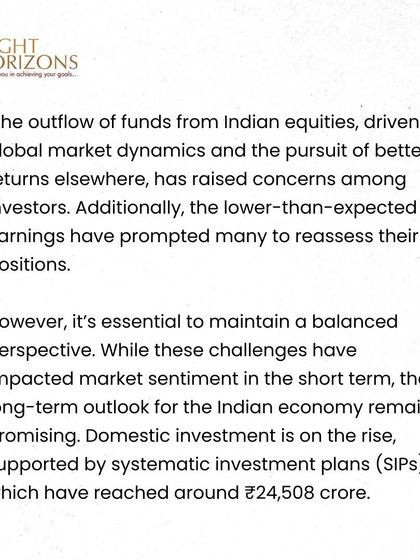 Our bulletin addresses the recent challenges in the Indian market, including fund outflows and weak earnings. We maintain a positive long-term outlook, supported by strong domestic consumption and government reforms.