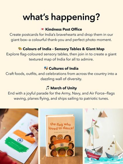 Stay updated with our upcoming events. These posters give you a peek into the exciting, themed playdates we have planned, from Peter Rabbit's Garden Party to a Brik Oven Pizza Making day.