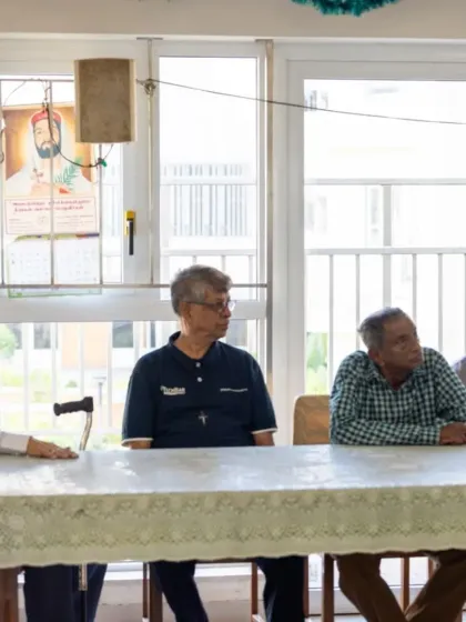 The audience at The Little Sisters of the Poor, watching our students perform. We are grateful for the opportunity to bring live music to them.
