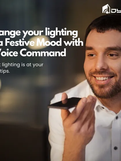 Change your lighting to a festive mood with a simple voice command. My smart lighting solutions are at your fingertips, or rather, at the tip of your tongue.