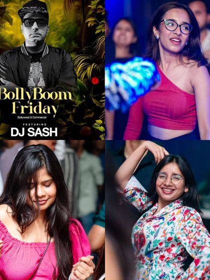 Kicking off the weekend with BollyBoom Friday. This collage shows the happy faces and lively atmosphere you can expect at my events.