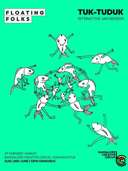 Another vibrant poster for our 'Tuk-Tuduk' interactive jam session. These events are all about co-creation and the joy of making music together as a community.