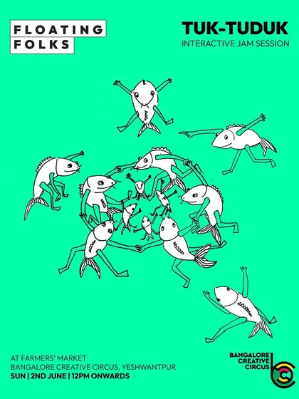 Another vibrant poster for our 'Tuk-Tuduk' interactive jam session. These events are all about co-creation and the joy of making music together as a community.