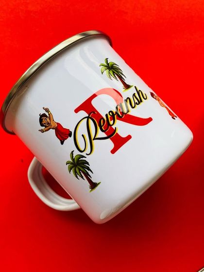 Take a trip to the islands with this personalised mug. We can customise it with any theme, like this fun Moana-inspired design, to make your child's day a little brighter.