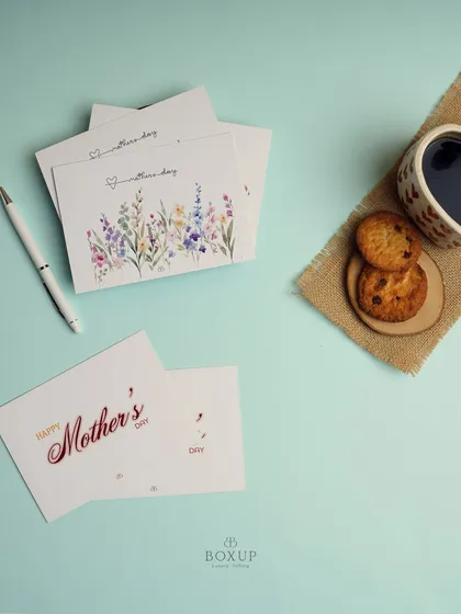 These lovely custom cards were designed especially for Mother's Day, perfect for adding a personal, handwritten message to your gift hamper.