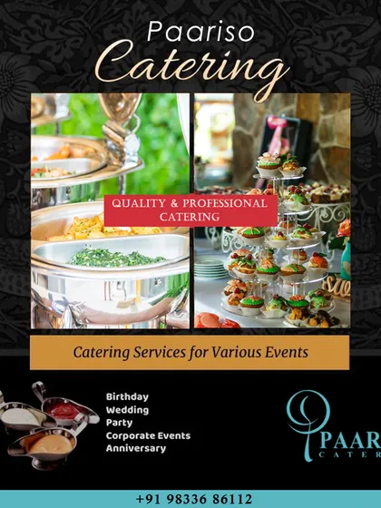 We offer quality and professional catering services for various events, including birthdays, weddings, corporate functions, and anniversaries.