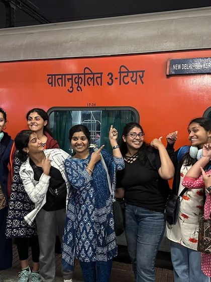 The journey begins! My girls at the railway station, excited and ready to travel to Delhi for 40 days of intensive training for the Republic Day parade.