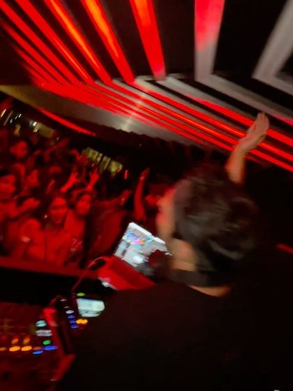 The view from the console at NYX Guwahati, with the crowd's hands in the air.