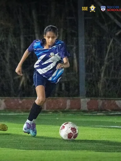 Dribbling with purpose. Nizh Kapadia advances the ball up the field, a common sight from a player who has become a reliable goal scorer for her team at the national level.