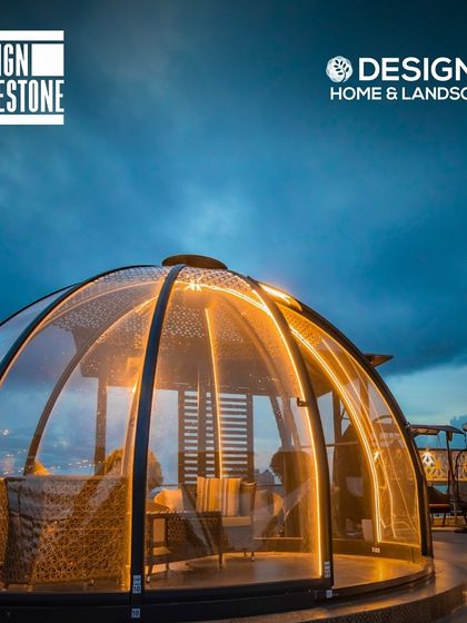 An eye-catching geodesic dome is another one of our unique shading solutions. Lit up at night, it becomes a magical, futuristic pod for dining or lounging.