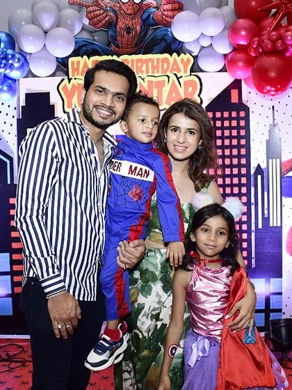 A beautiful family portrait in front of the Spider-Man party decor. My goal is always to create a backdrop so perfect that it becomes the setting for cherished family memories.
