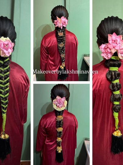 More variations of the lotus flower braid. I love getting creative with floral arrangements to make each bride's hairstyle special.