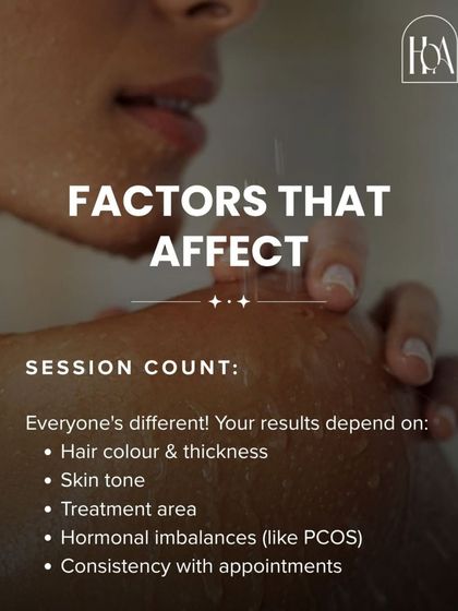 Your results are unique to you. Factors that affect your session count include hair color and thickness, skin tone, the treatment area, and any hormonal imbalances like PCOS.