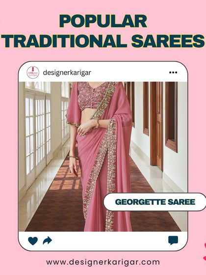 Georgette sarees are versatile. We can help you redesign an old one into a new dress or Anarkali, or simply create a new, perfectly fitting blouse for it.