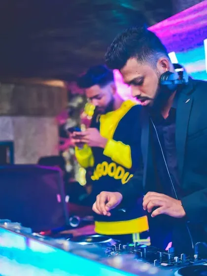 Collaboration is key, even during a solo residency. Here I am at Opa, working the decks alongside another artist, showing the dynamic B2B energy I can bring to the console to keep the night fresh and exciting.