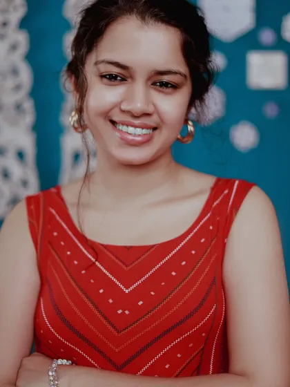 A closer headshot from the same series, focusing on that beautiful smile. This type of clean, joyful shot is essential for any actor or model's portfolio.