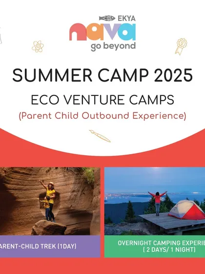 My Eco Venture Camps offer unique parent-child outbound experiences. This poster highlights our one-day treks and overnight camping trips, designed to help families bond and create lasting memories in nature.