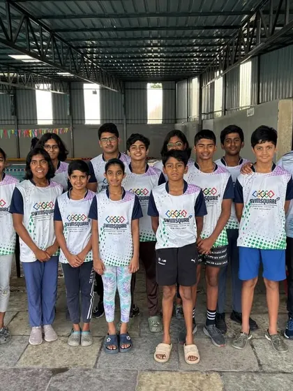 The Swimsquare family, ready to make waves. Our team stands united and prepared for the NRJ State Swimming Championships, showcasing the camaraderie and competitive spirit that drives us forward.