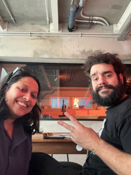 Connecting with Andre Granada of ESR Live in Lisbon. Meeting the people behind the platforms I play on is one of the best parts of touring.