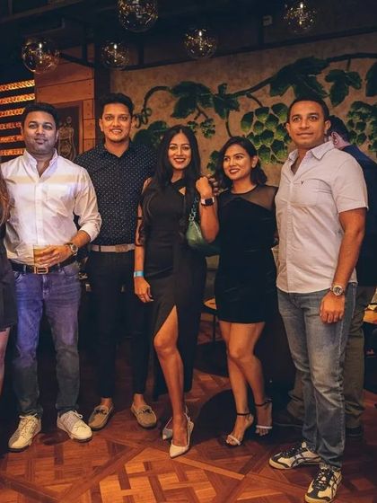 A group of friends enjoying the party. Seeing people make memories at my events is the ultimate reward.