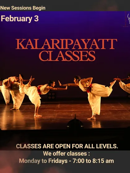Our Kalaripayattu classes are open for all levels. The curriculum is broken down into body movements, weapon practices, and specific elements like jumps and flips.