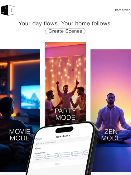 Your home should match your mood. I help you create custom scenes like "Movie Mode" or "Party Mode" with a single tap. You set the vibe, and your home instantly responds.