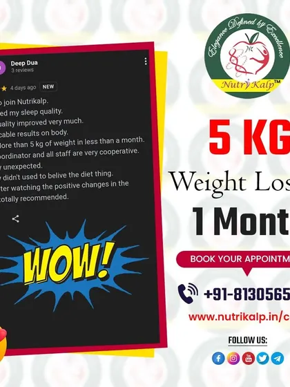This client lost more than 5 kg in less than a month and saw improvements in sleep and skin quality. She was initially skeptical about dieting but is now a firm believer after seeing the positive changes.