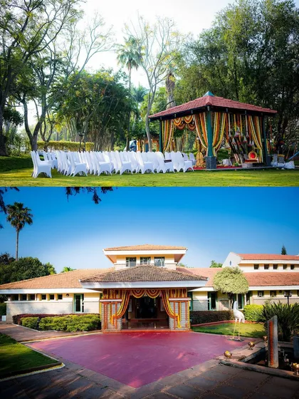 The beautiful setup of an outdoor event, showcasing the venue and decor. We capture the full ambiance of your celebration, from the grand picture to the smallest details.