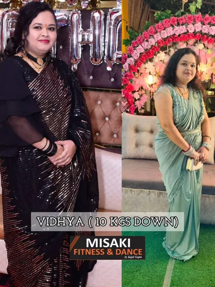 Vidhya looks stunning after losing 10 kgs. This transformation is a result of her consistent participation in our energetic workout classes.