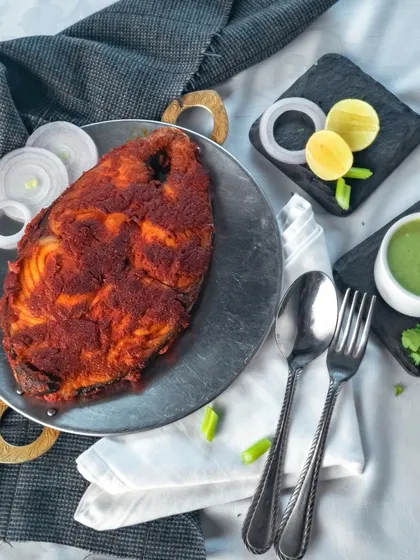Indulge in the heavenly flavors of our Tava Surmai, a signature dish from our Seafood Festival that is sure to tantalize your taste buds.