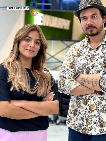 Posing with the client after her beautiful creamy peach ash blonde transformation.