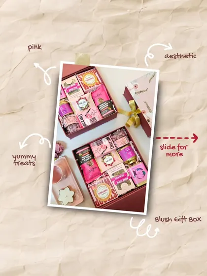 The Blush Gift Box is one of my best-sellers for Mother's Day. It's filled with yummy treats in an aesthetic pink theme that's sure to make her smile.