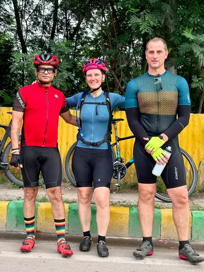 Three members from different backgrounds, united by their love for cycling.
