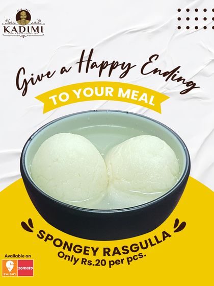 Our Spongy Rasgulla gives a happy ending to any meal. Soft, juicy, and perfectly sweet.