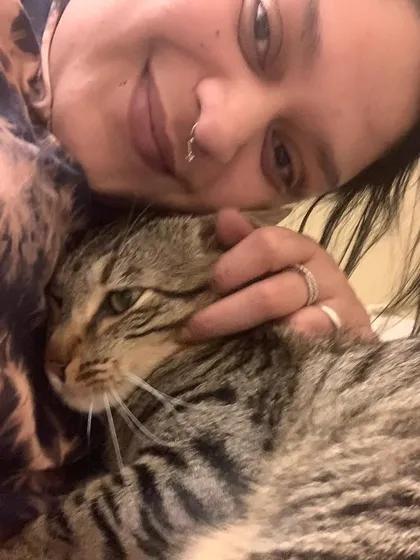 These cats are my healers. Cuddles from guests like Leo give me so much strength and remind me why I do what I do.