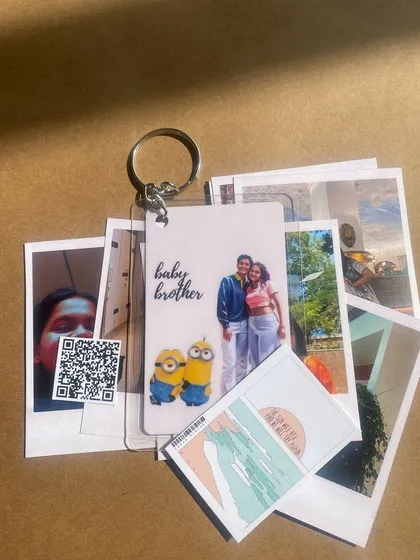 Here's another look at the keychain and Polaroid combo, this time showing how you can add a QR code to a print to link to a special video or playlist.