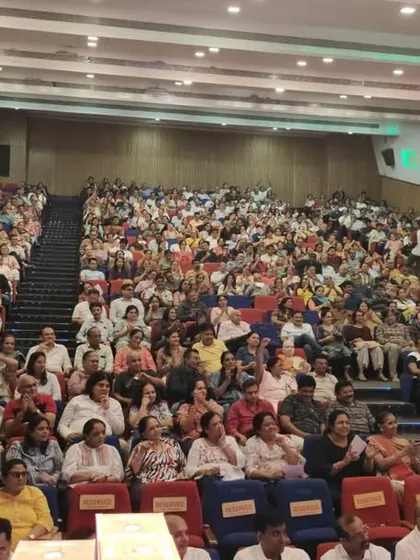 The audience at the JJC Borivali event, fully engaged and enjoying the performance. This is what a successful community show looks like.