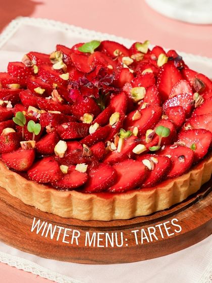 Life is sweeter with strawberries. Our winter menu features this decadent strawberry tart, made with love.